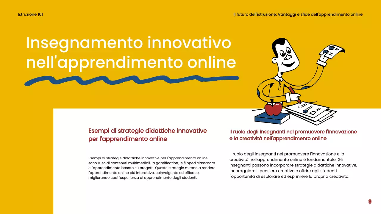 Blu e rosso Materiale di classe semplice per l'apprendimento online