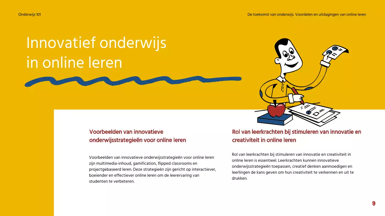 Blauw en rood eenvoudig online lesmateriaal