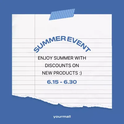 Blue Minimal Summer Promotion Social Media Post