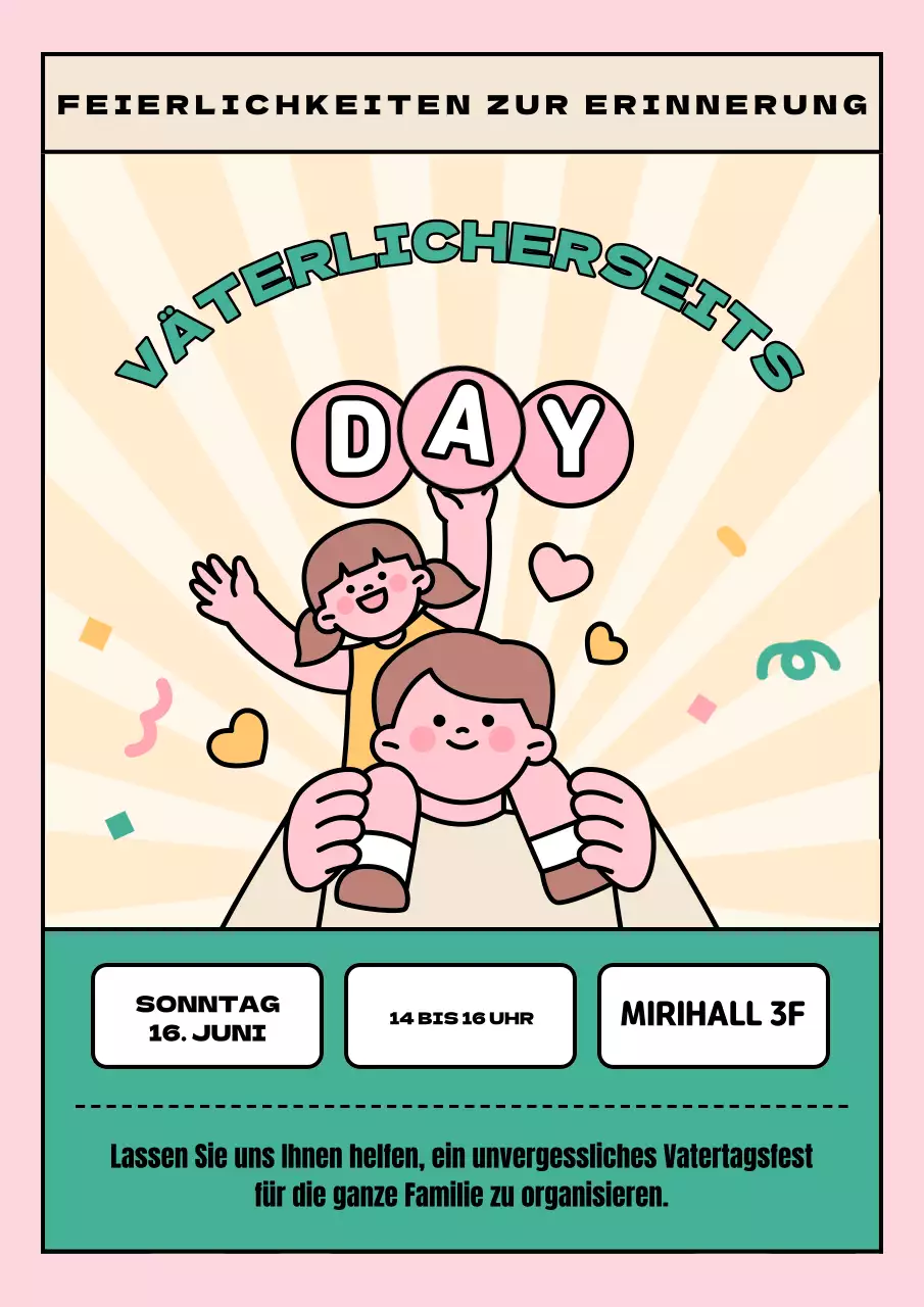 Werben Sie für den Vatertag mit einem grünen und elfenbeinfarbenen Touch