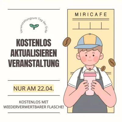 Einfache Veranstaltungsankündigung zum Tag der Umwelt in Gelb und Hellblau