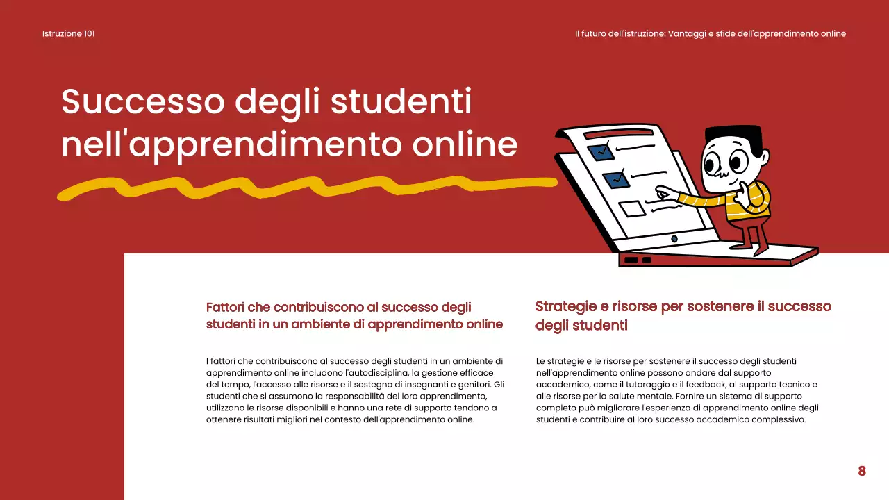 Blu e rosso Materiale di classe semplice per l'apprendimento online