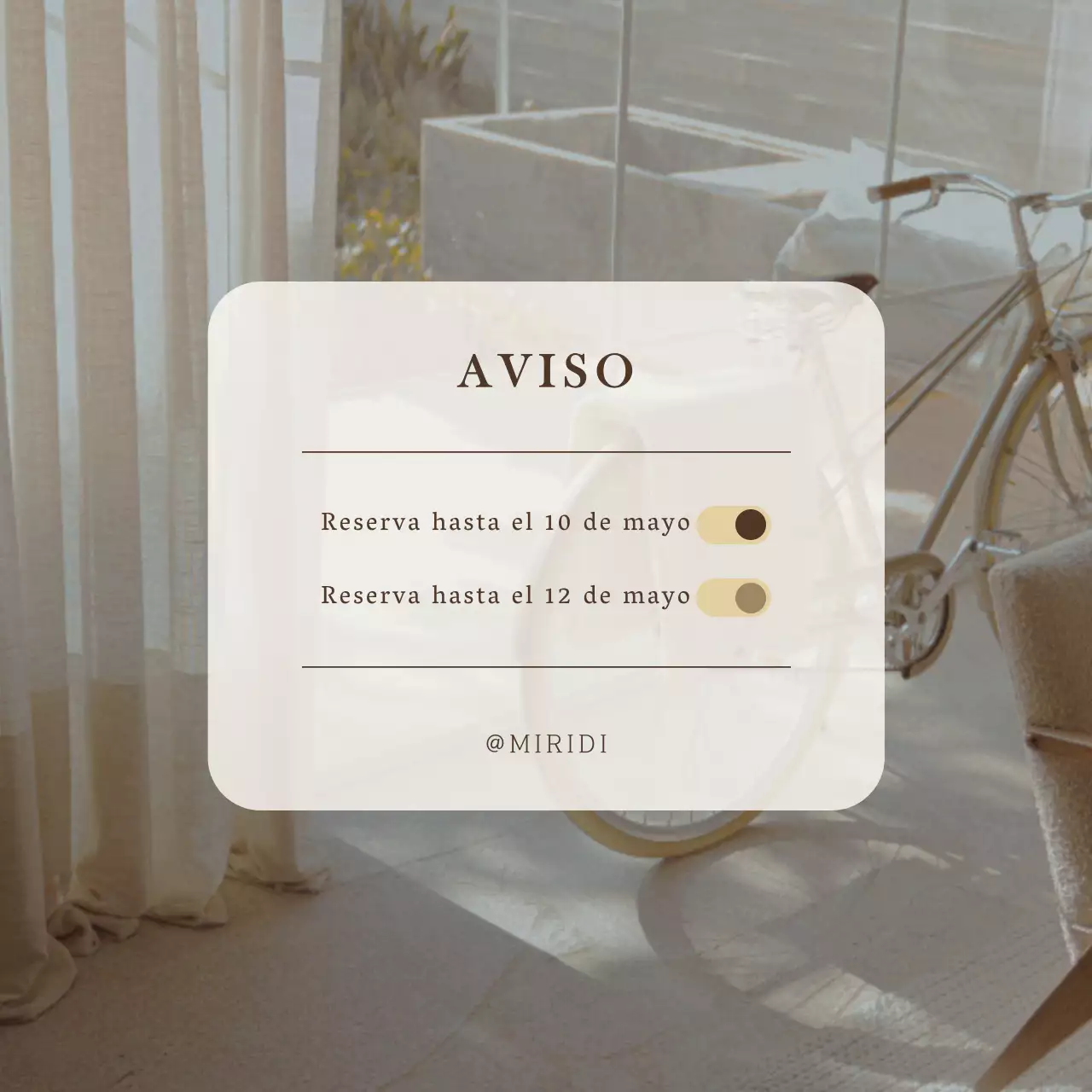 Moderna promoción de reservas en marrón y amarillo