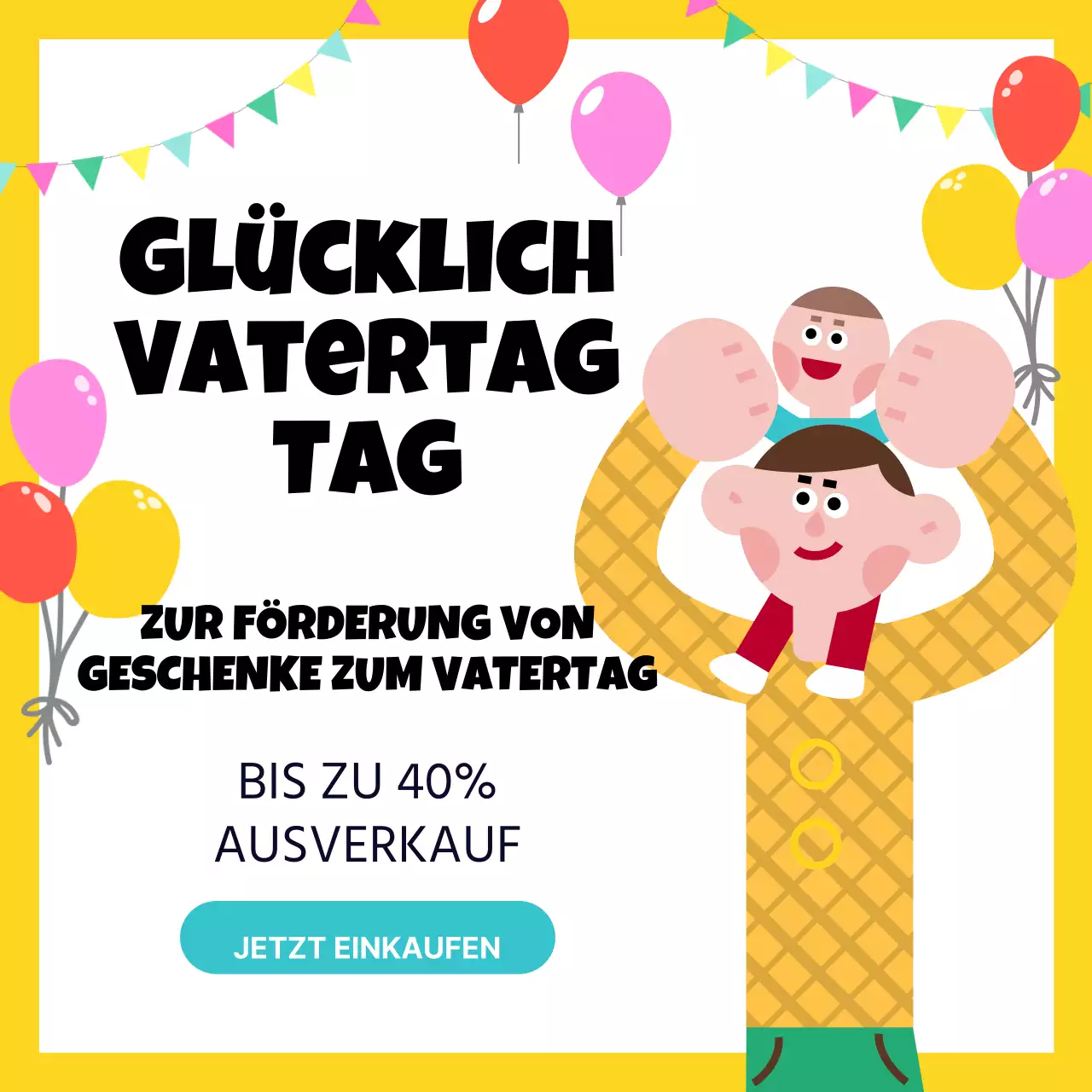 Niedliche gelbe Verkaufsanzeige