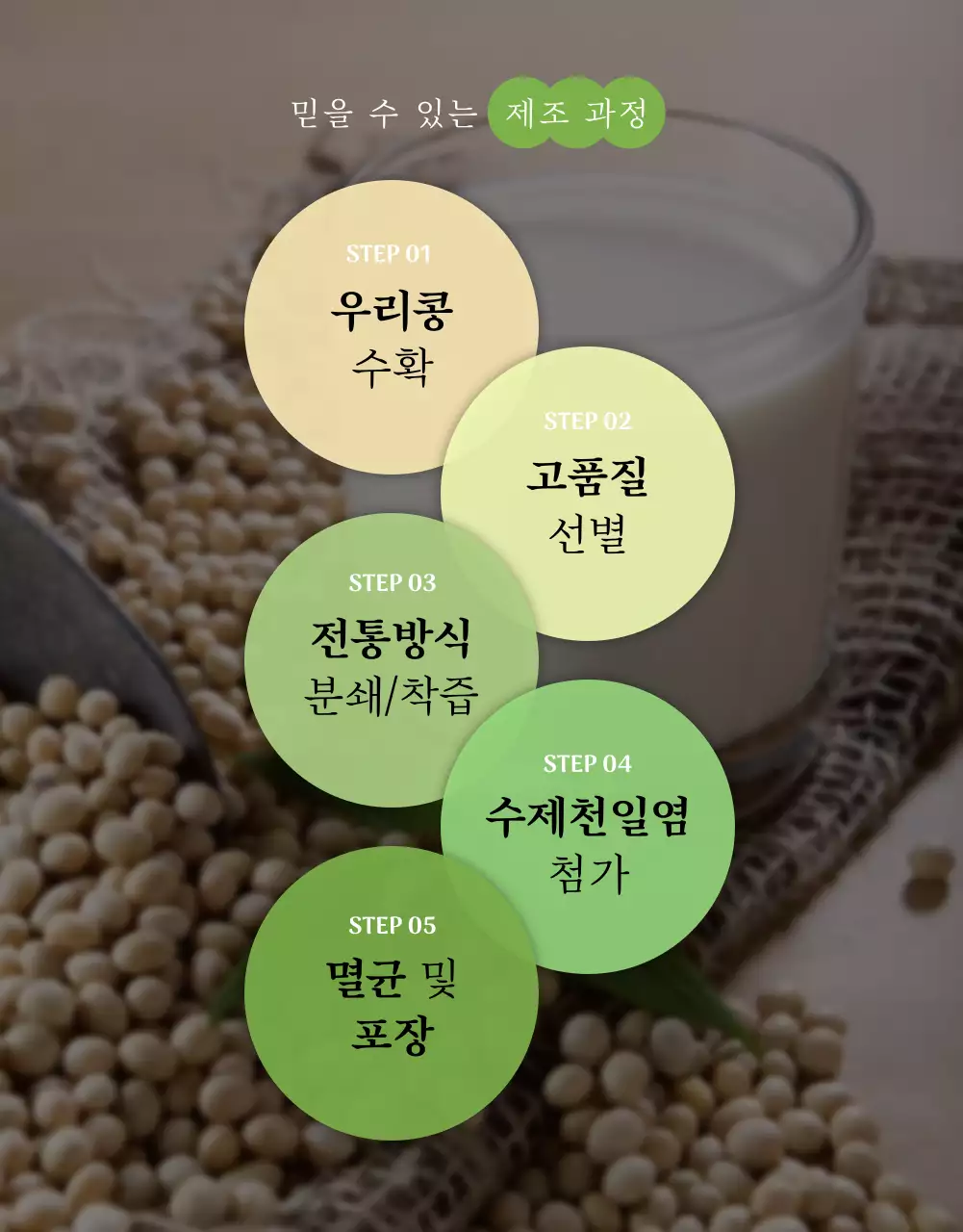 베이지의 미니멀한 두유 제품 정보