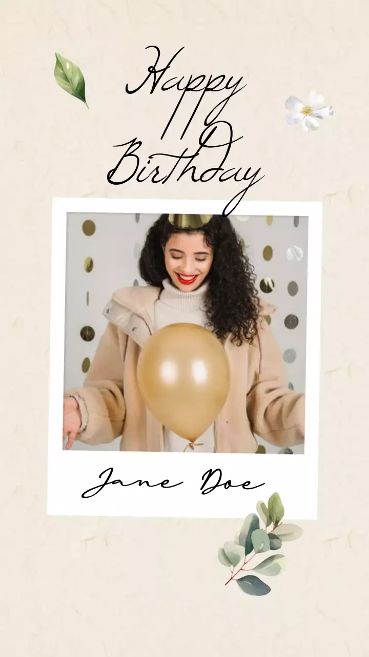 Beige Elegant Birthday Invitation Instagram Post