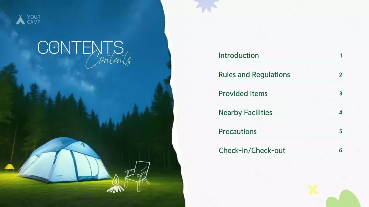Green Rustic Camping Guide Presentation