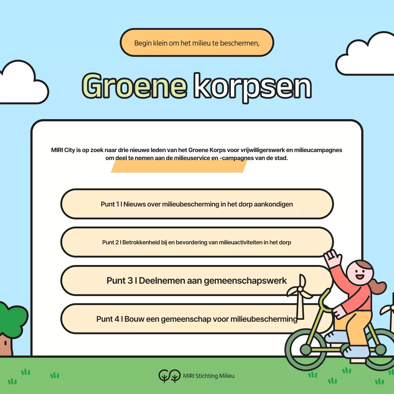 Wervingscampagne voor groene en gele universitaire milieuvrijwilligers