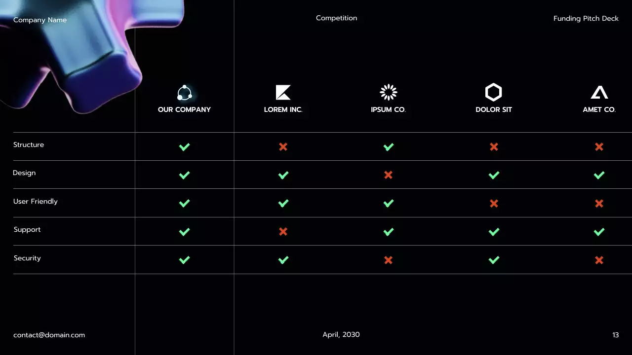 블랙 모던 펀딩 피치 프레젠테이션