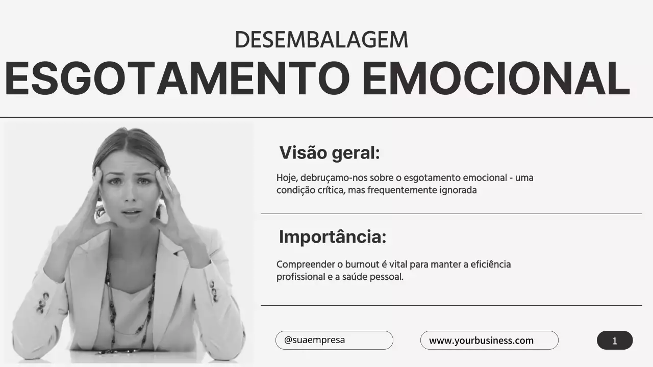 Cinzento Preto Minimalista Dicas para o esgotamento emocional