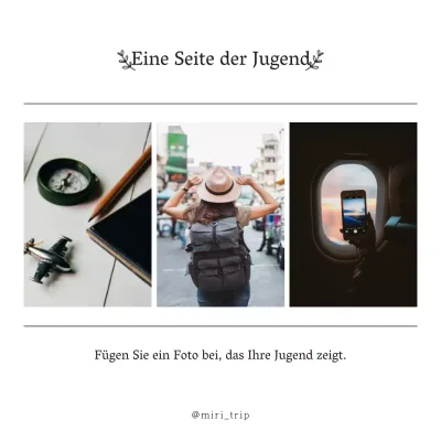 Schwarz und weiß minimalistische Jugend Reise Herausforderung Album Beiträge