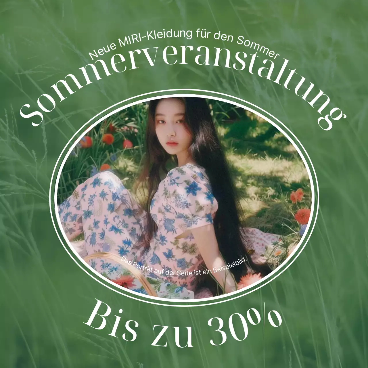 Einfache, sommerlich inspirierte Anzeige in Grün