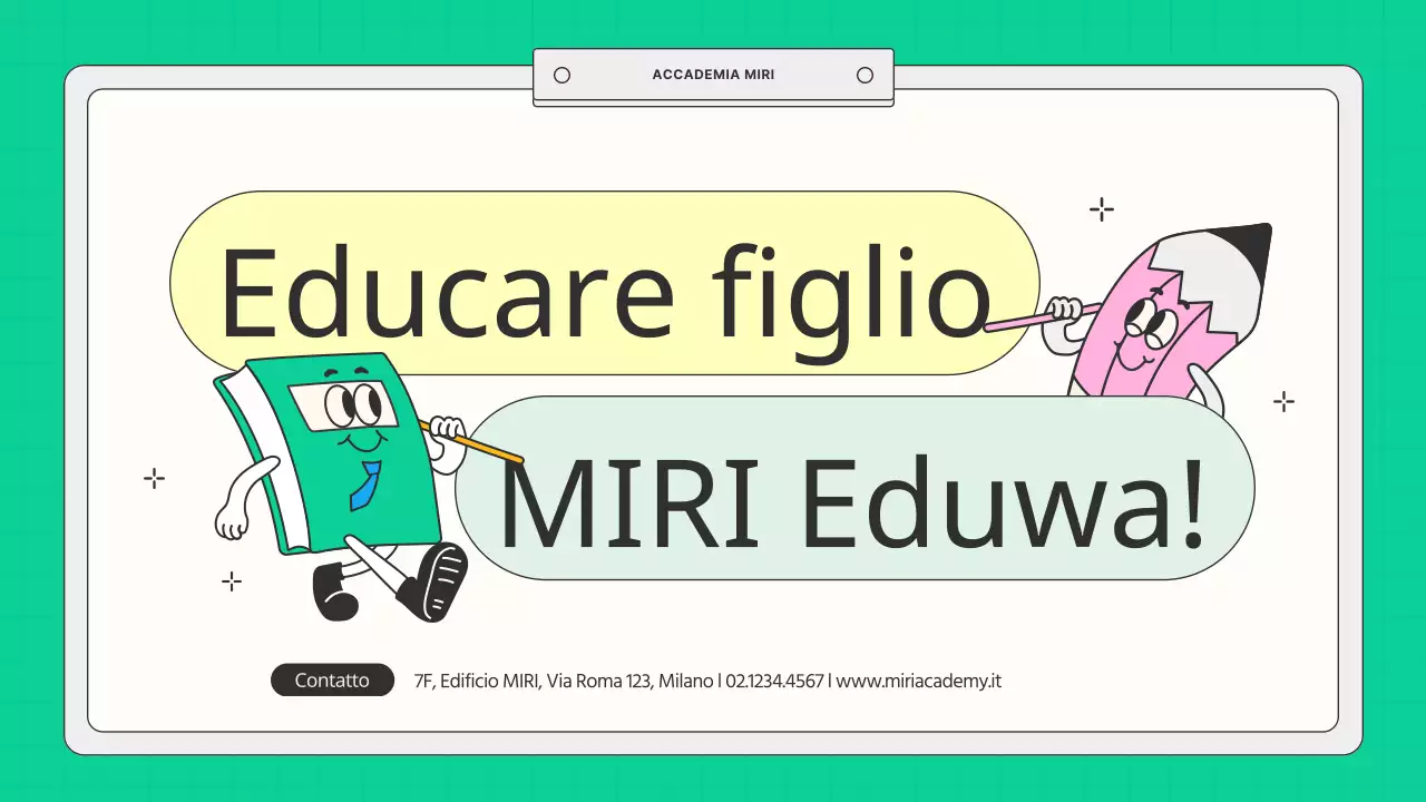 Prospetto scolastico giallo e menta in stile kitsch