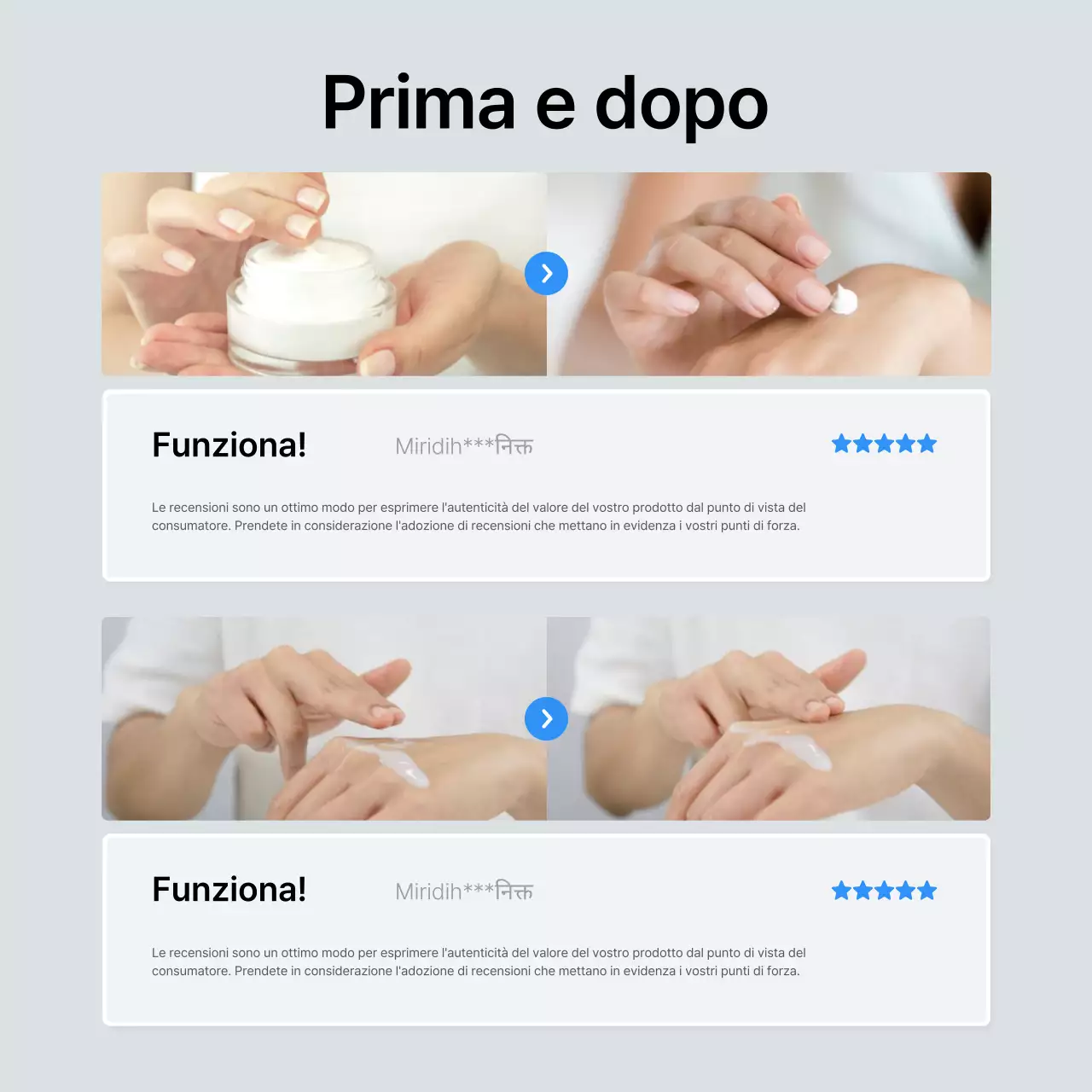 Promuovere recensioni di moda di tendenza in blu e grigio