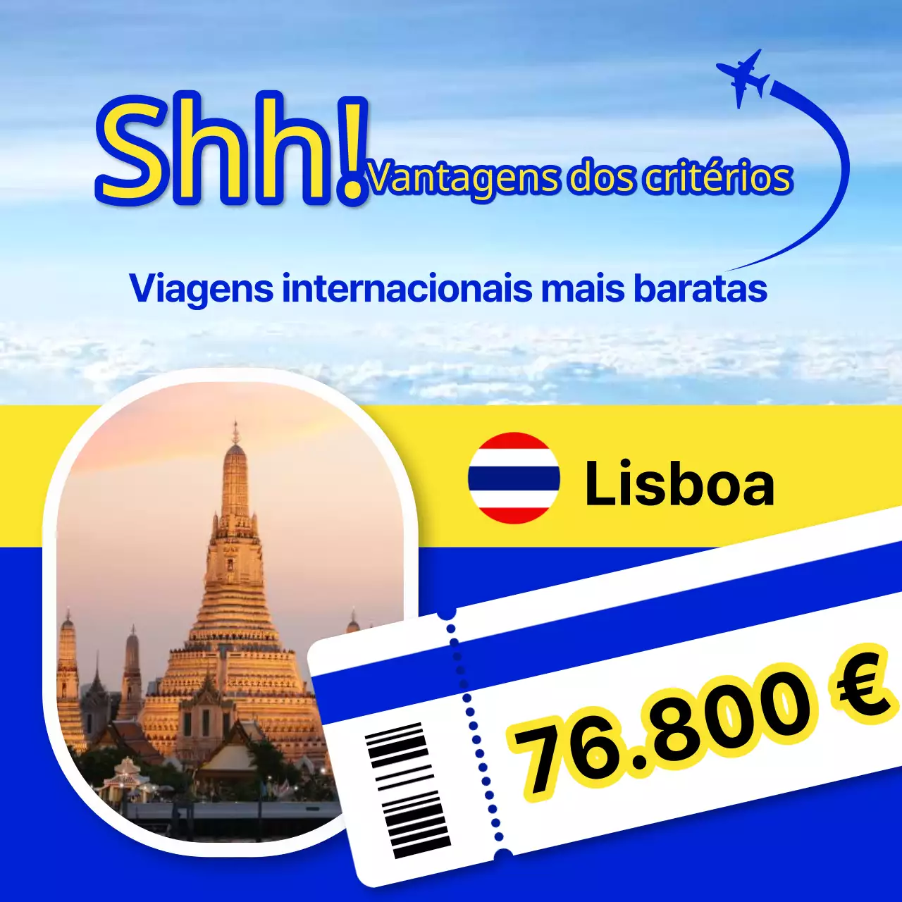Promover ofertas de companhias aéreas destacadas a azul