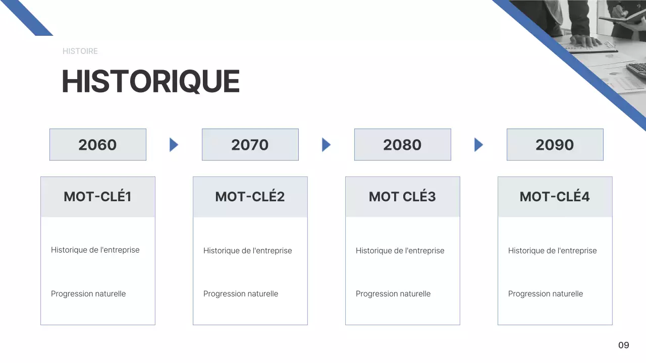 Un rapport d'entreprise simple en bleu et bleu clair