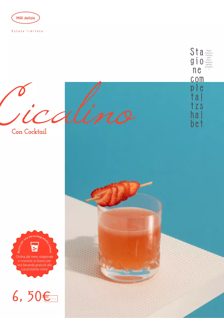 Promuovere una semplice bevanda estiva in rosso