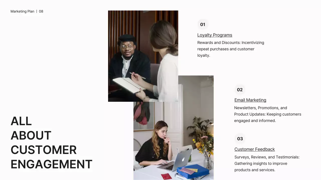 White Professional Marketing Plan Document Presentation