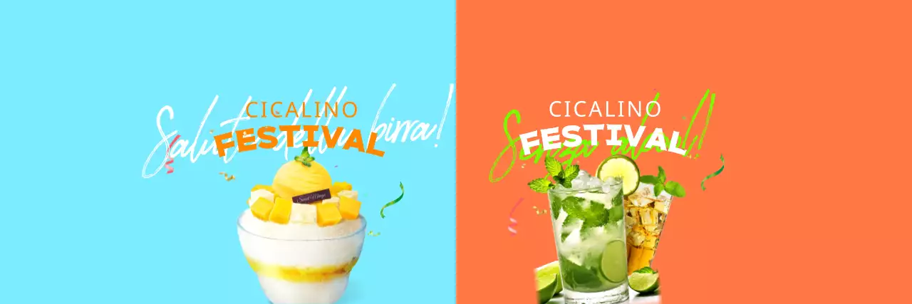 Bevande e articoli di cancelleria ispirati ai festival estivi