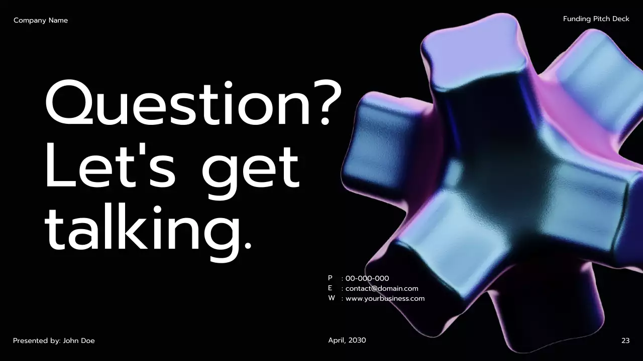 블랙 모던 펀딩 피치 프레젠테이션