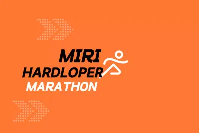 Promoot de marathon in oranje en zwart