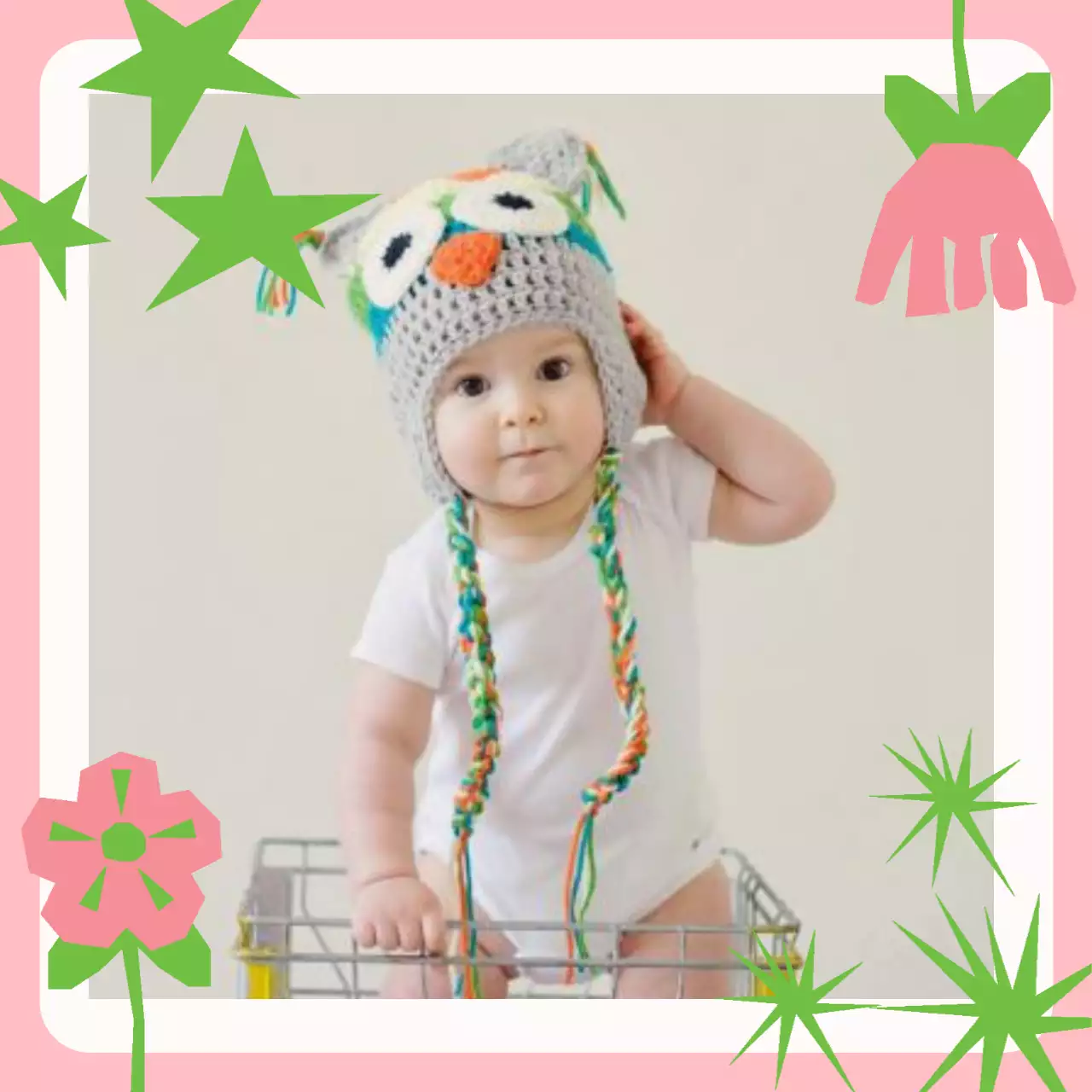 프레임 플라워 베이비 페이퍼 컷 아웃