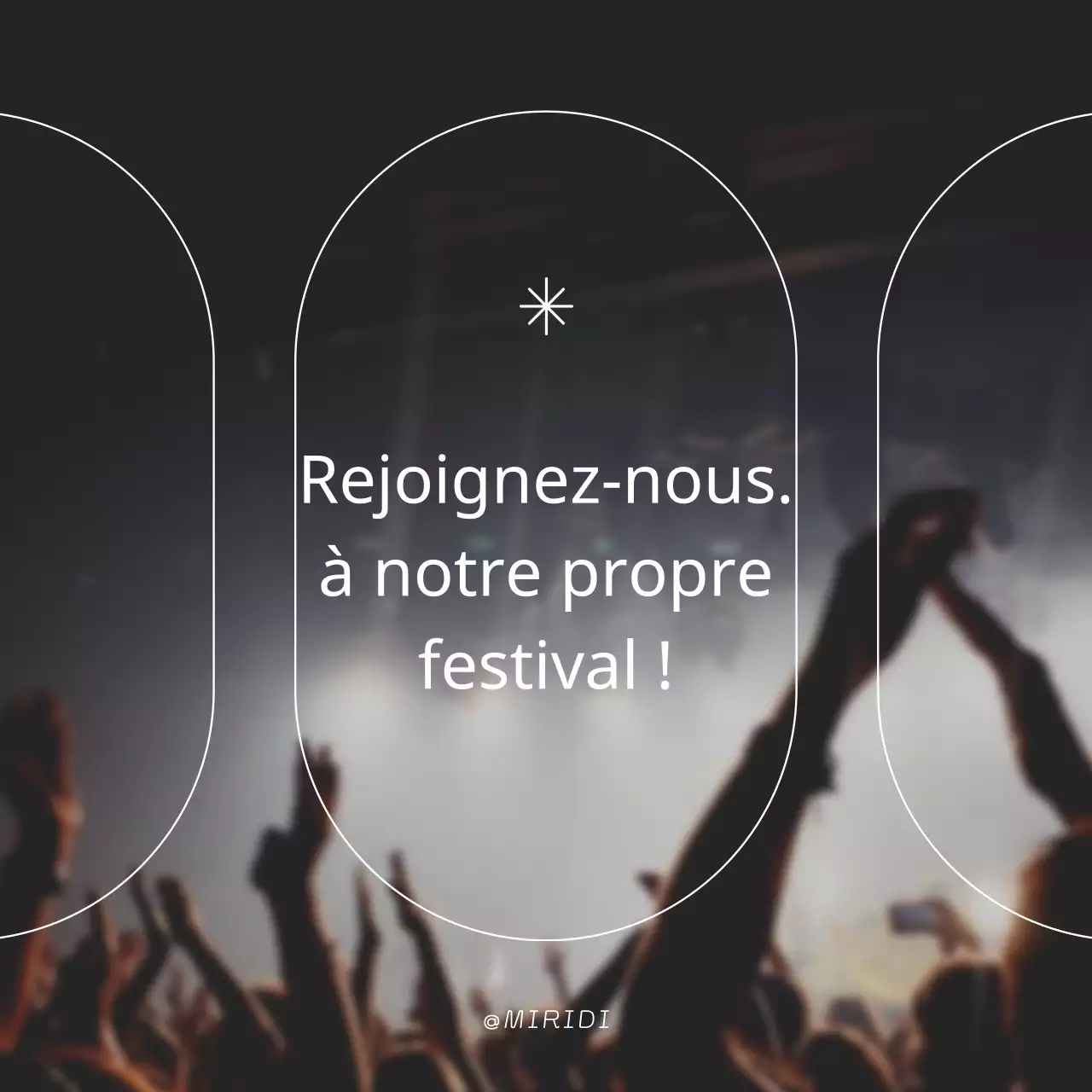 Un post sur une fête de concert branchée en bleu marine et blanc