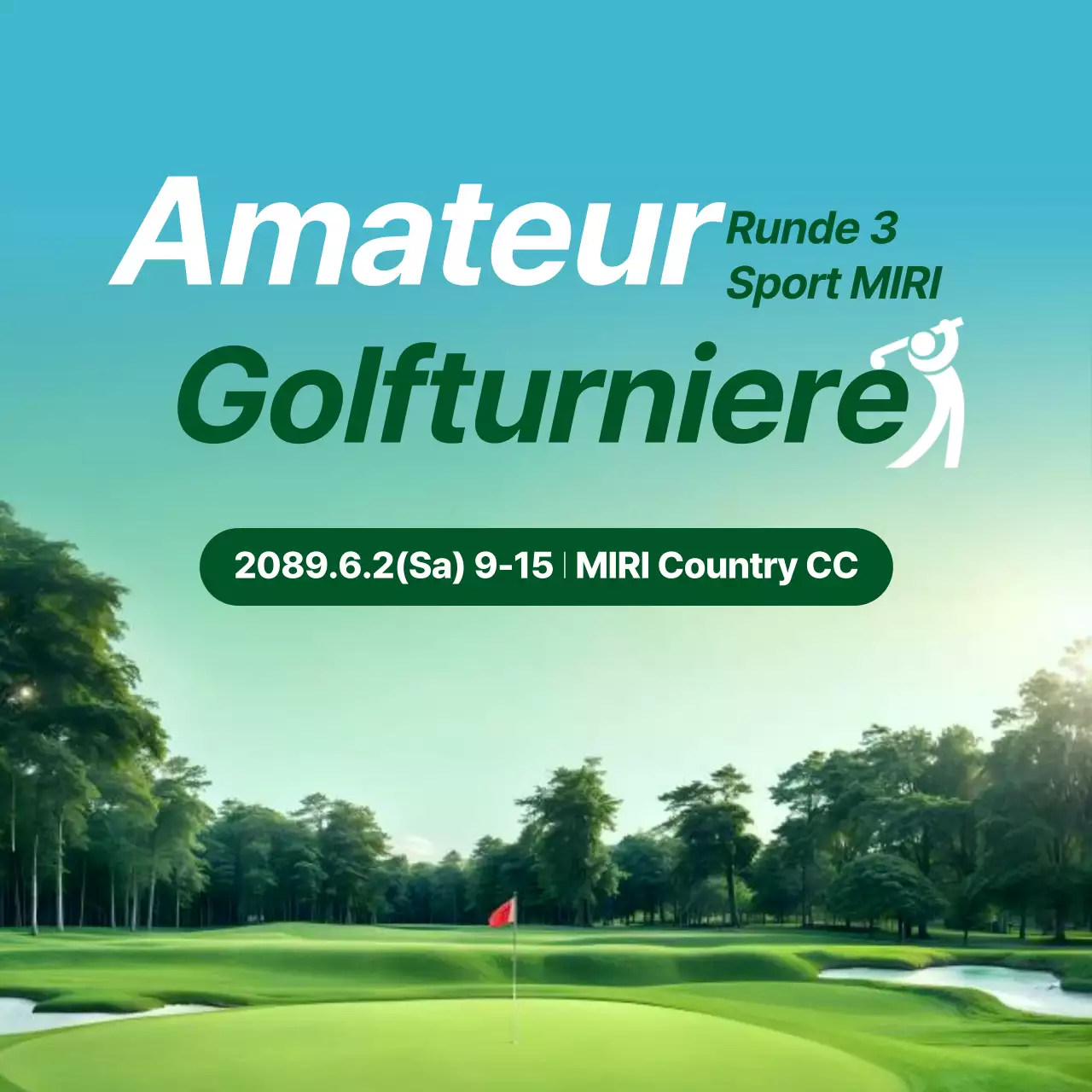 Förderung eines grün-weißen, von der Natur inspirierten Golfturniers