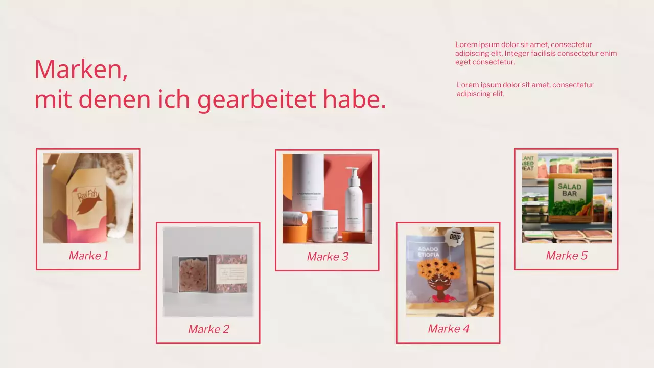 Rotes Trend-Grafikdesigner-Portfolio