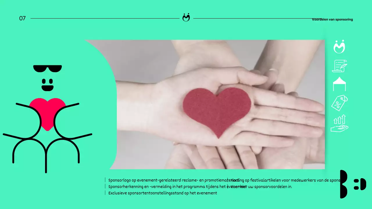 Een fluorescerend, pop-art sponsorvoorstel