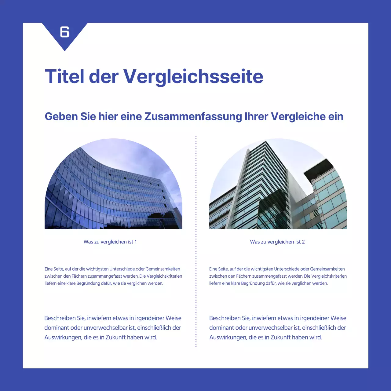 Ein einfacher blau-weißer Bericht zur Leistungsbeurteilung im Unternehmen