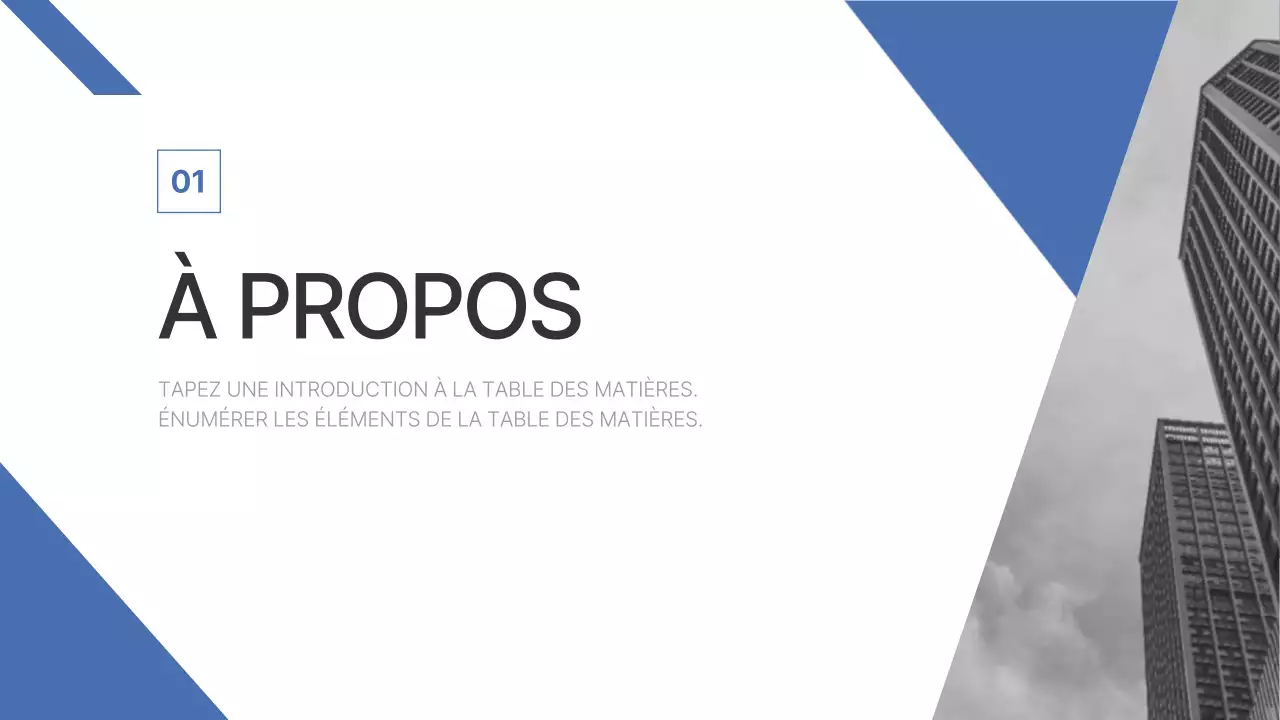 Un rapport d'entreprise simple en bleu et bleu clair