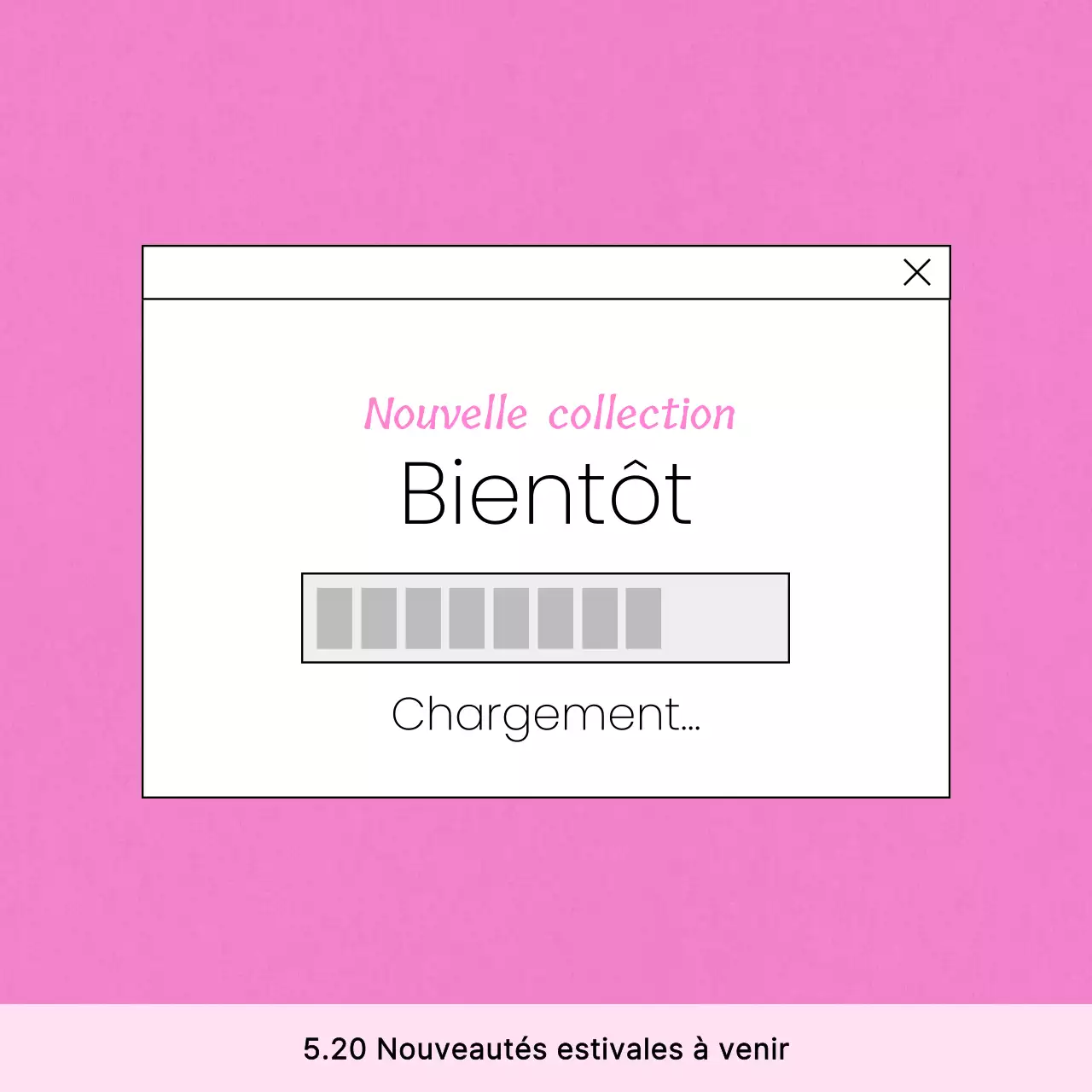 Annonce du lancement d'un nouveau produit moderne en rose et blanc