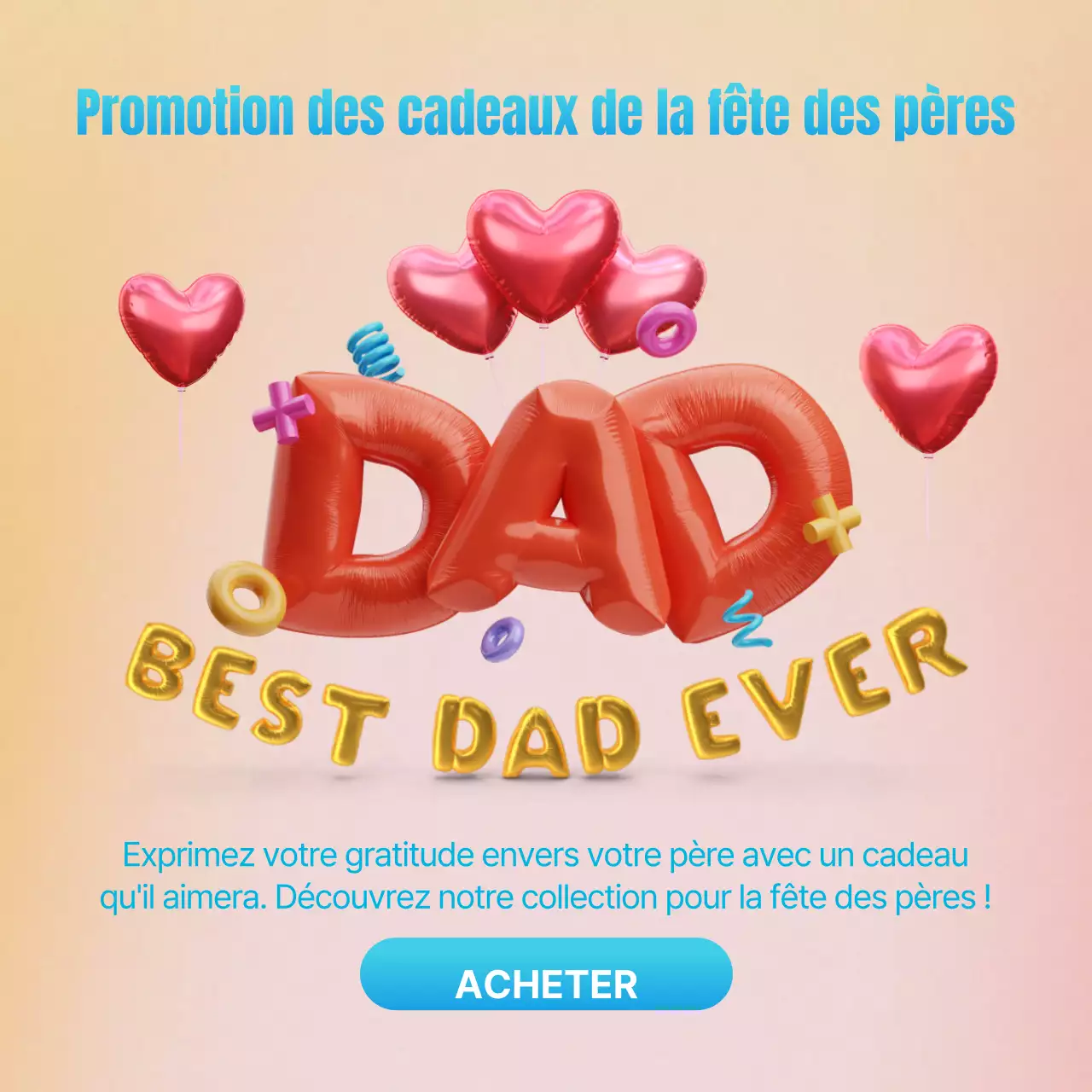 Annonces de vente tendance en rouge et bleu