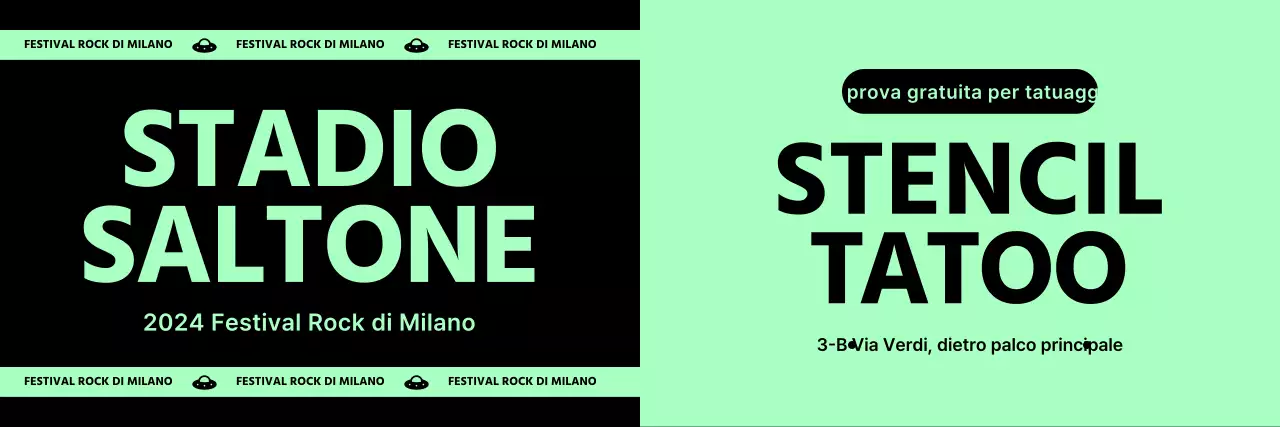 Concept design per il festival con combinazione di colori nero e pastello.