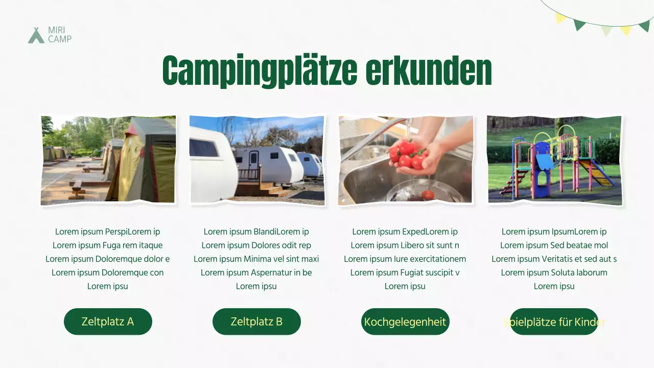 Ein Führer für Sommercampingplätze in grüner Natur