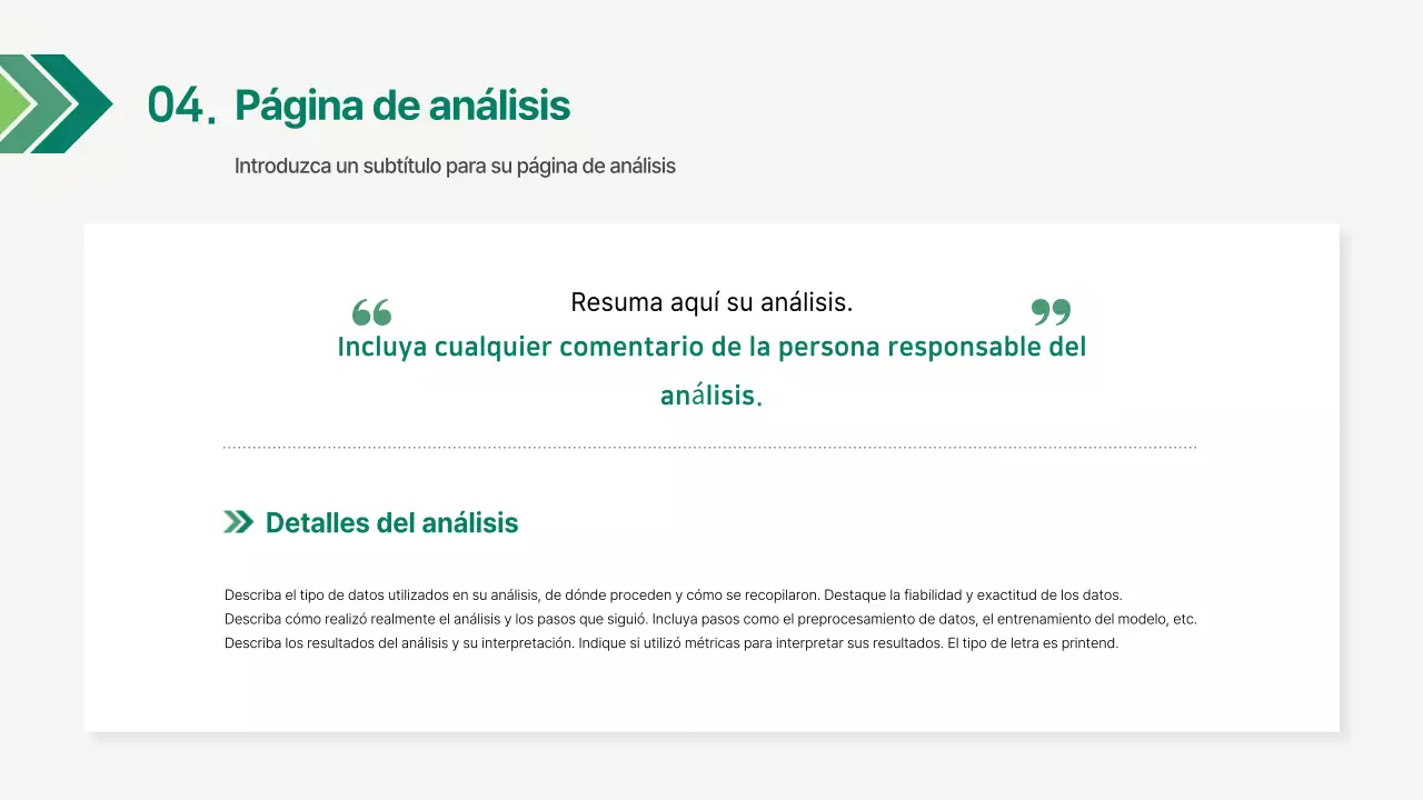 Un sencillo informe corporativo en verde