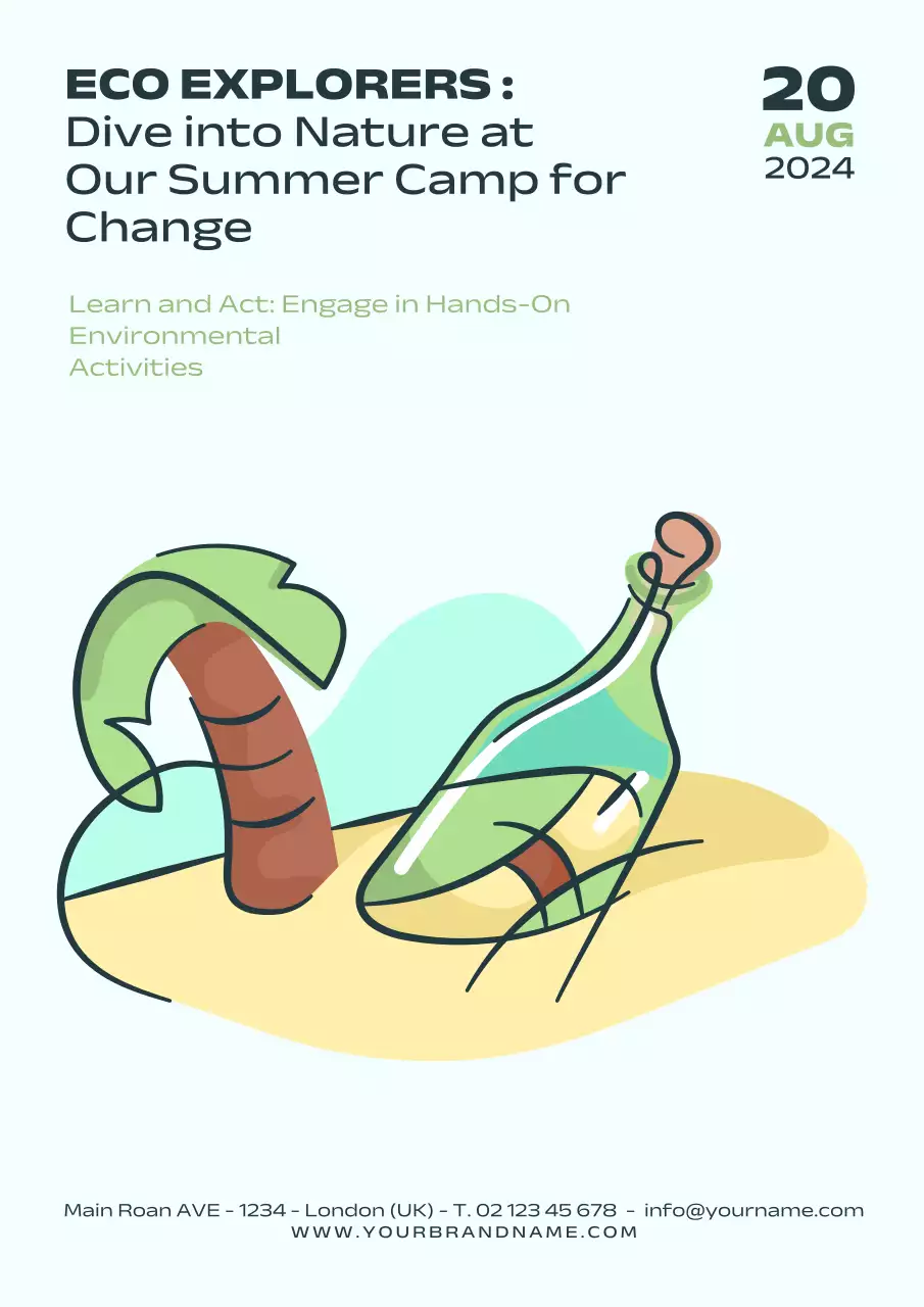 Green Minimal Camp Promotion Poster