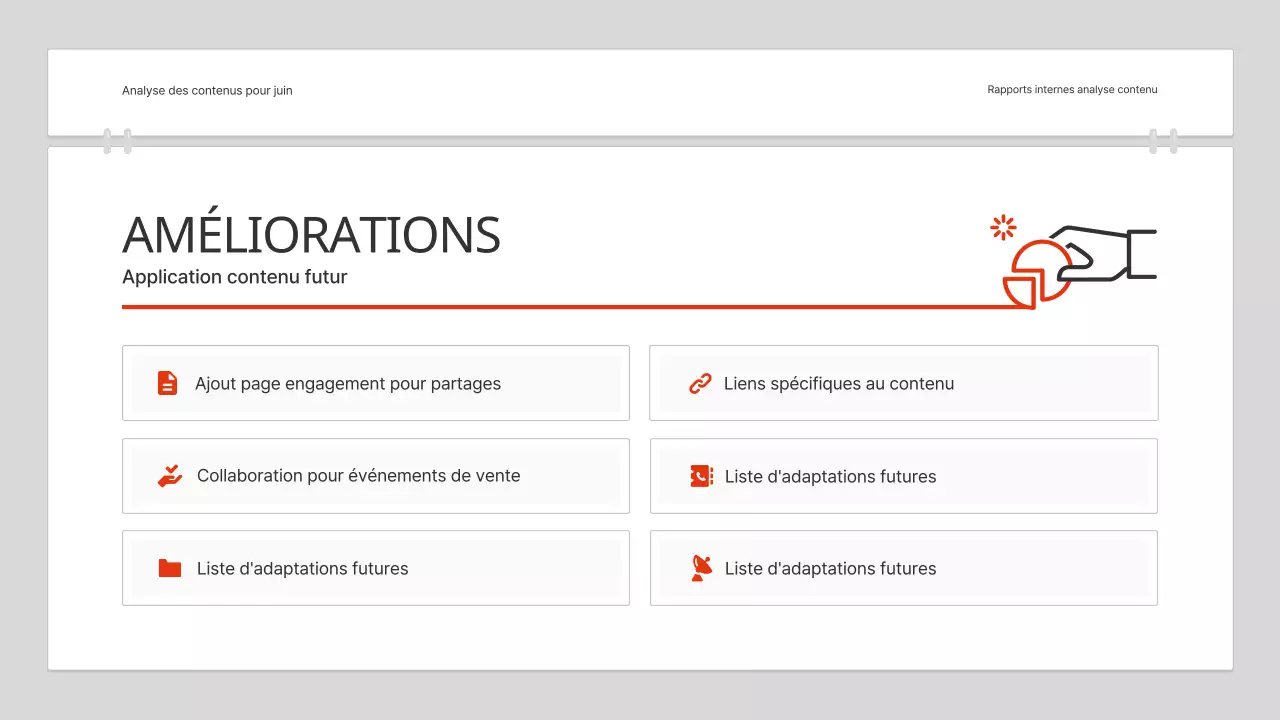 Un simple rapport d'analyse de contenu en rouge et blanc