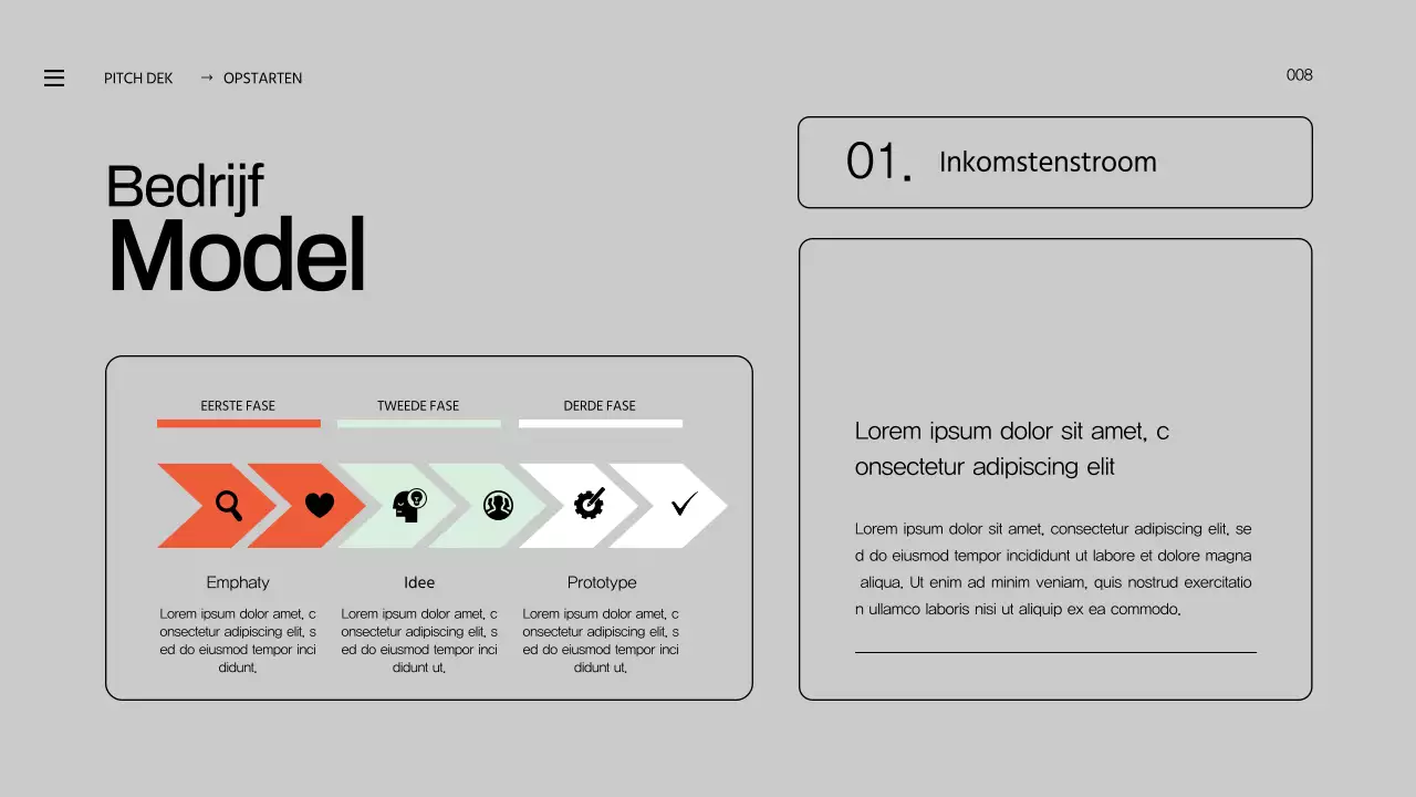 Orange Bold Business Startup Pitch Deck Voorstel