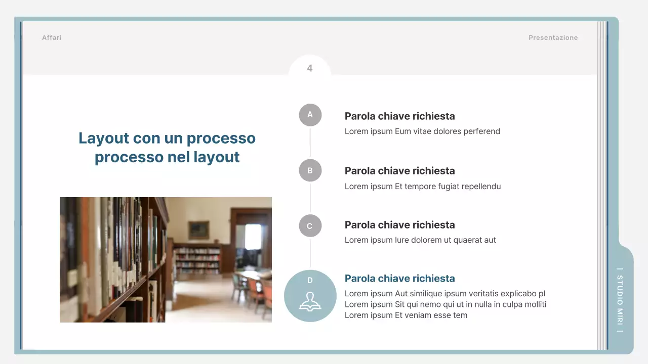 Un semplice prospetto di formazione in azzurro e grigio