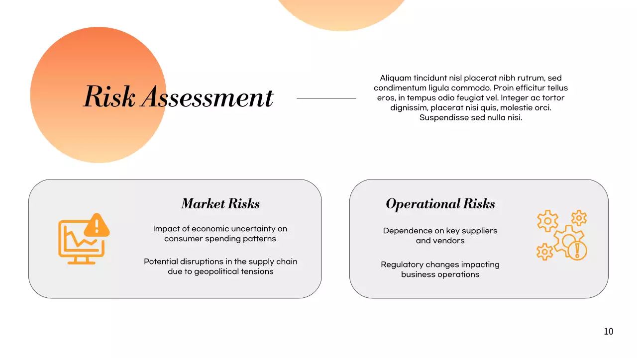 Orange Professional Financial Report Presentation