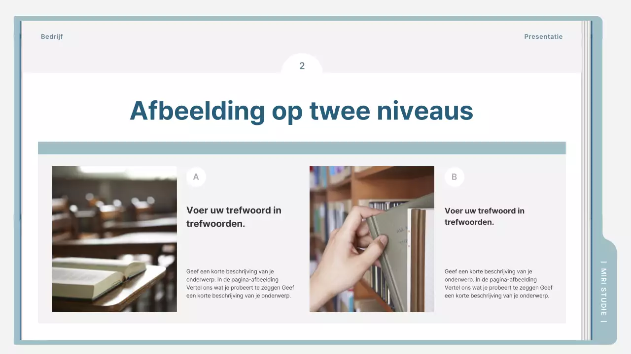 Een eenvoudige trainingsbrochure in lichtblauw en grijs