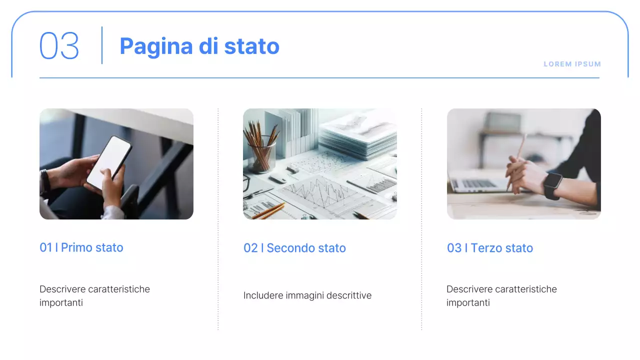 Rapporti aziendali semplici in blu