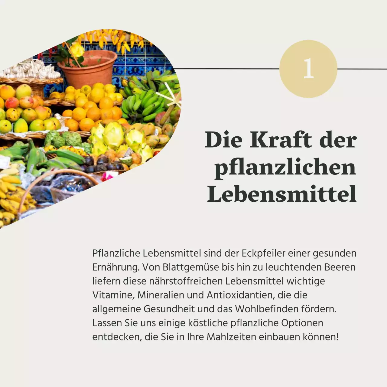 Grey and Green Natural Gesundes Essen und Diätführer