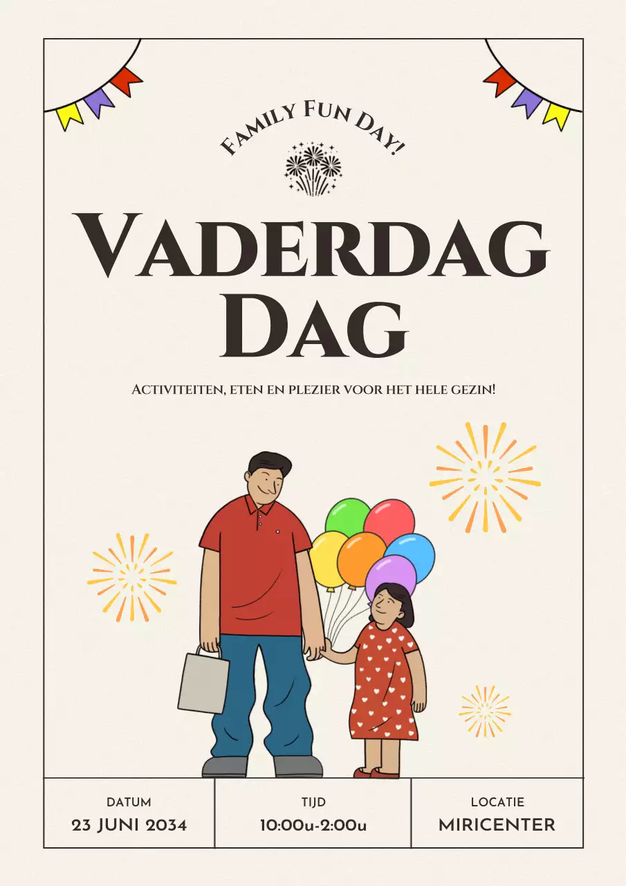 Promoot een modern Vaderdag-evenement in ivoor en zwart