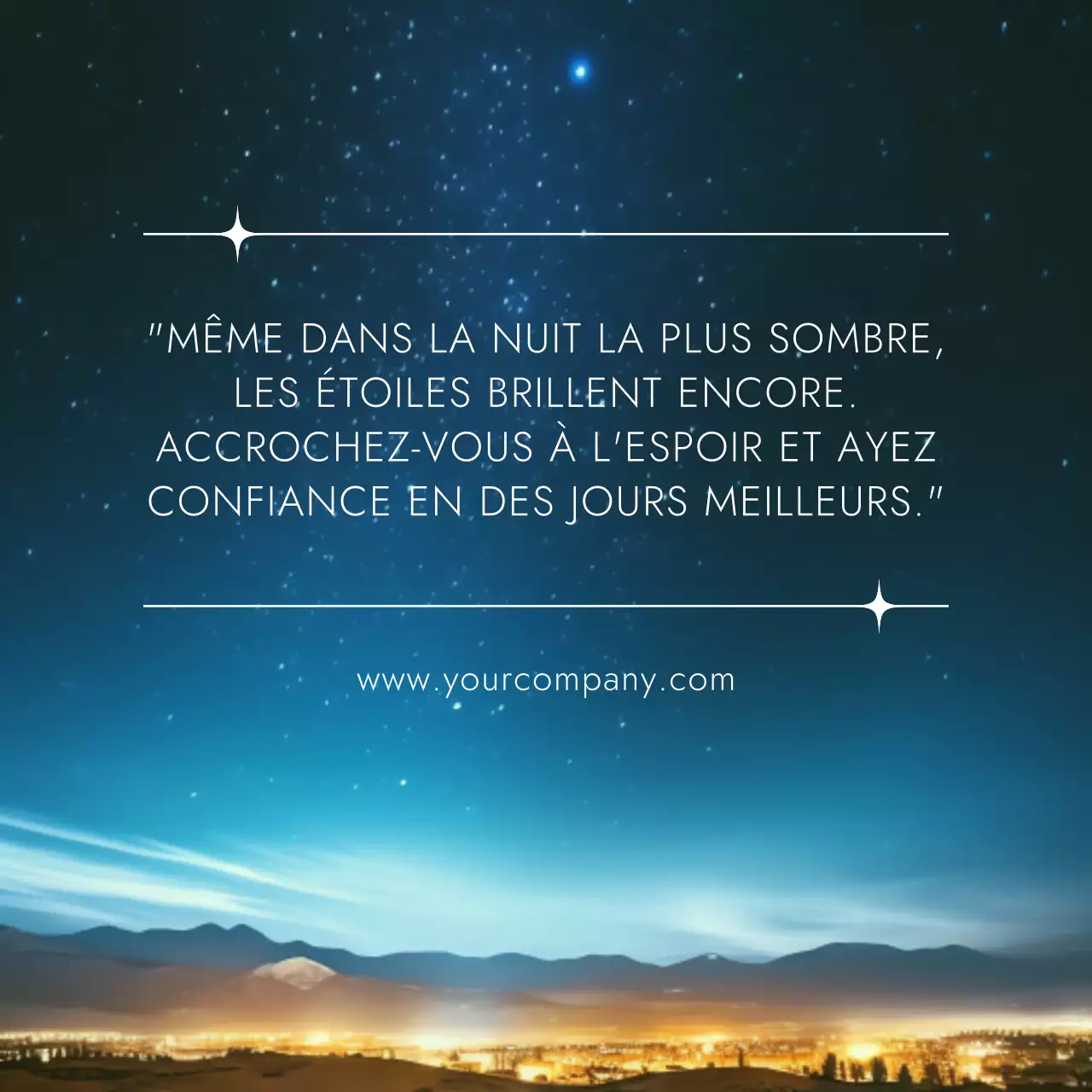 Blue Simple Des mots encourageants pour soutenir la santé mentale