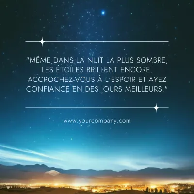 Blue Simple Des mots encourageants pour soutenir la santé mentale