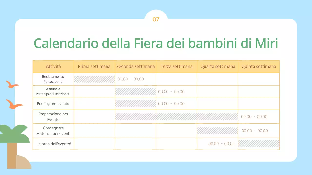Il bando azzurro e giallo per gli espositori della Fiera dei bambini