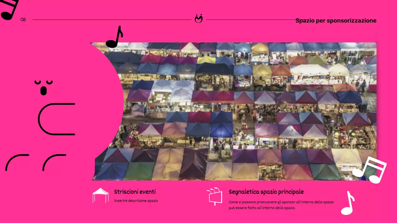 Una proposta di sponsorizzazione fluorescente e pop-art